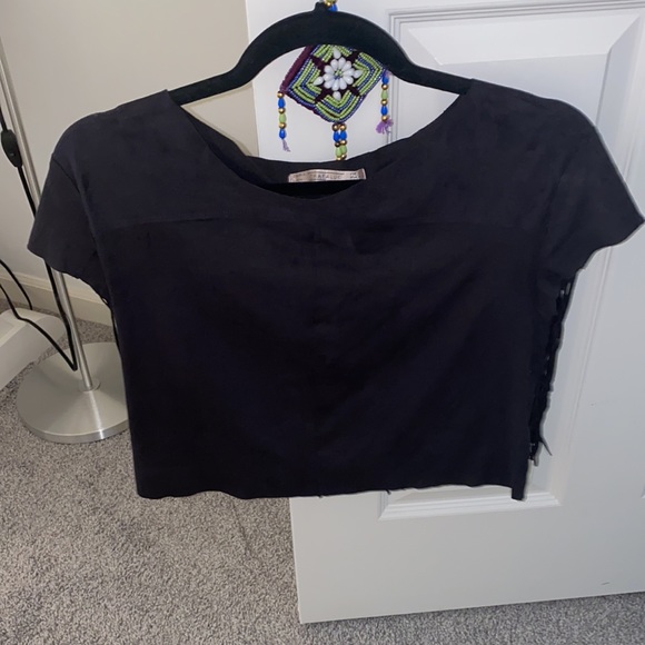 Zara black suede top - Picture 2 of 2